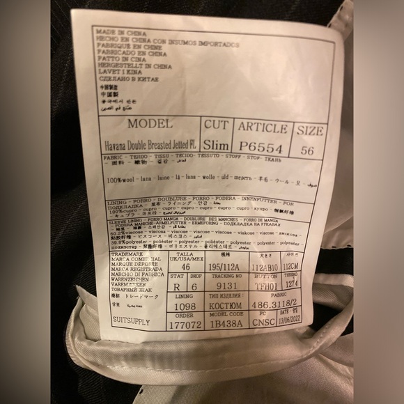 Suitsupply Grey Pinstripe Double Breasted Suit 44r - Picture 6 of 11